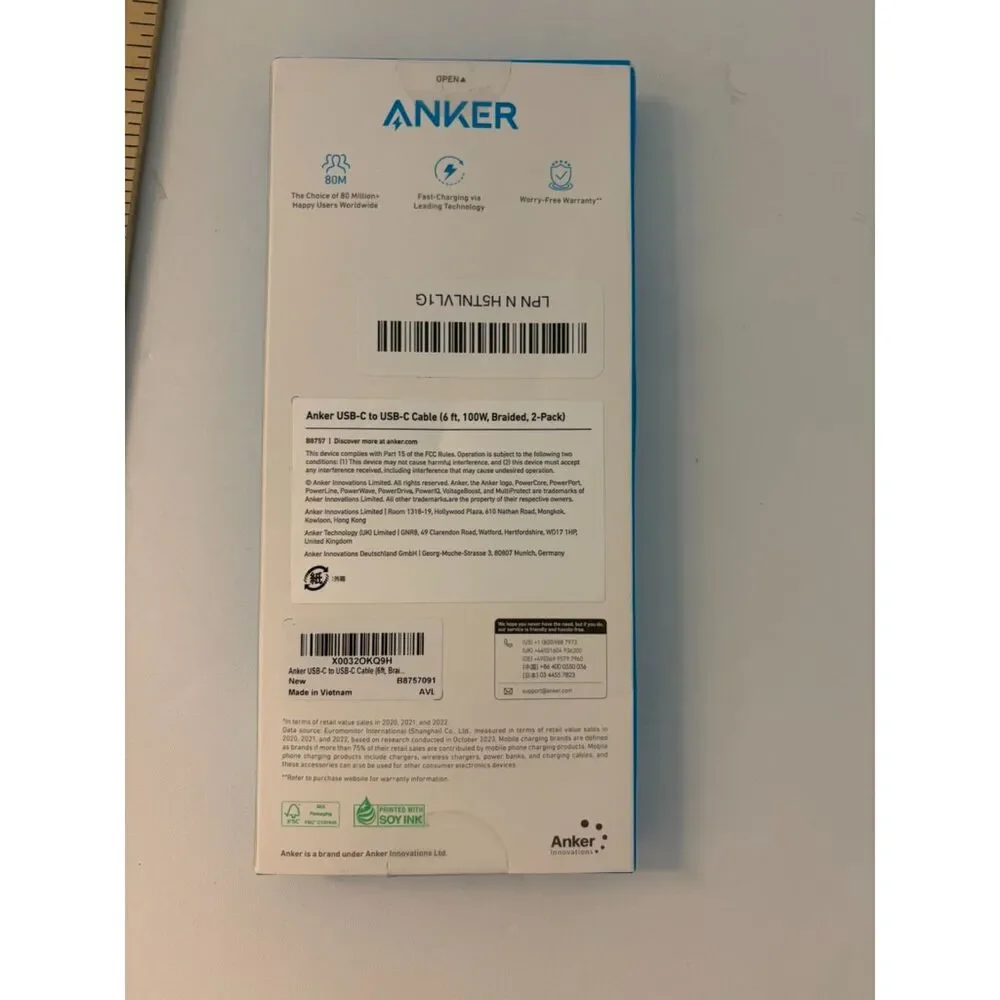 anker 6 ft 2 pack usb-c to usb-c
